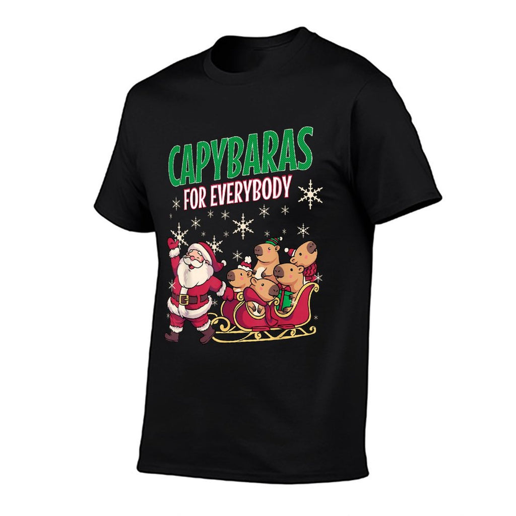 Ugly Christmas Men Kinds Women Funny Capybara  Eco-friendly Material T-Shirt