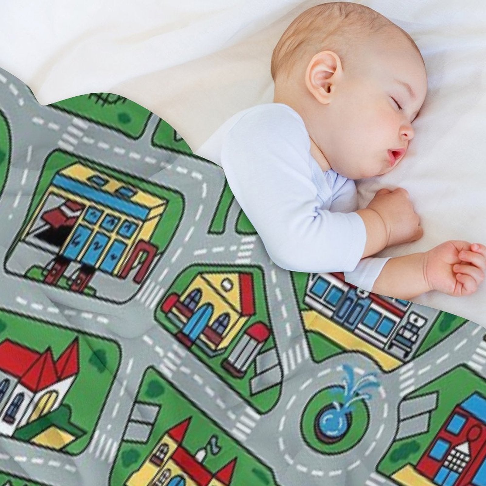 Car City Carpet Road Rug 90s Nostalgic Toy Premium Throw Blanket