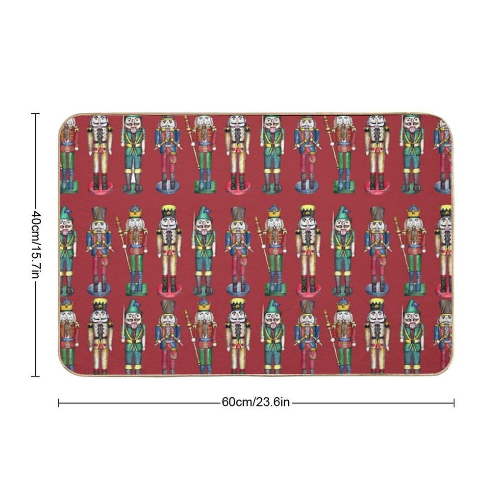 The Nutcracker Prince Pattern in Red  Easy To Clean Bath Mat