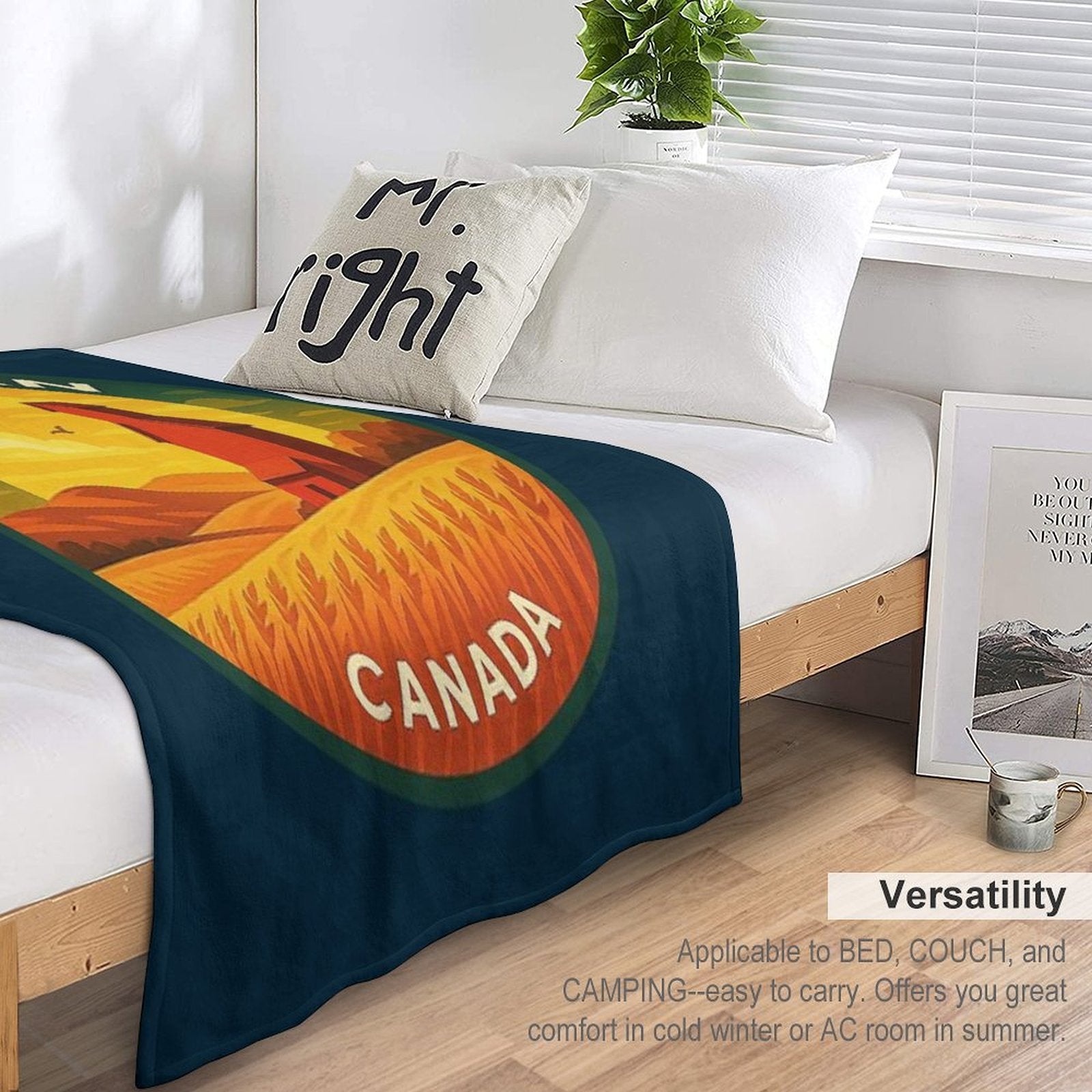 Saskatchewan Canada Vintage Travel Multi-functional Throw Blanket
