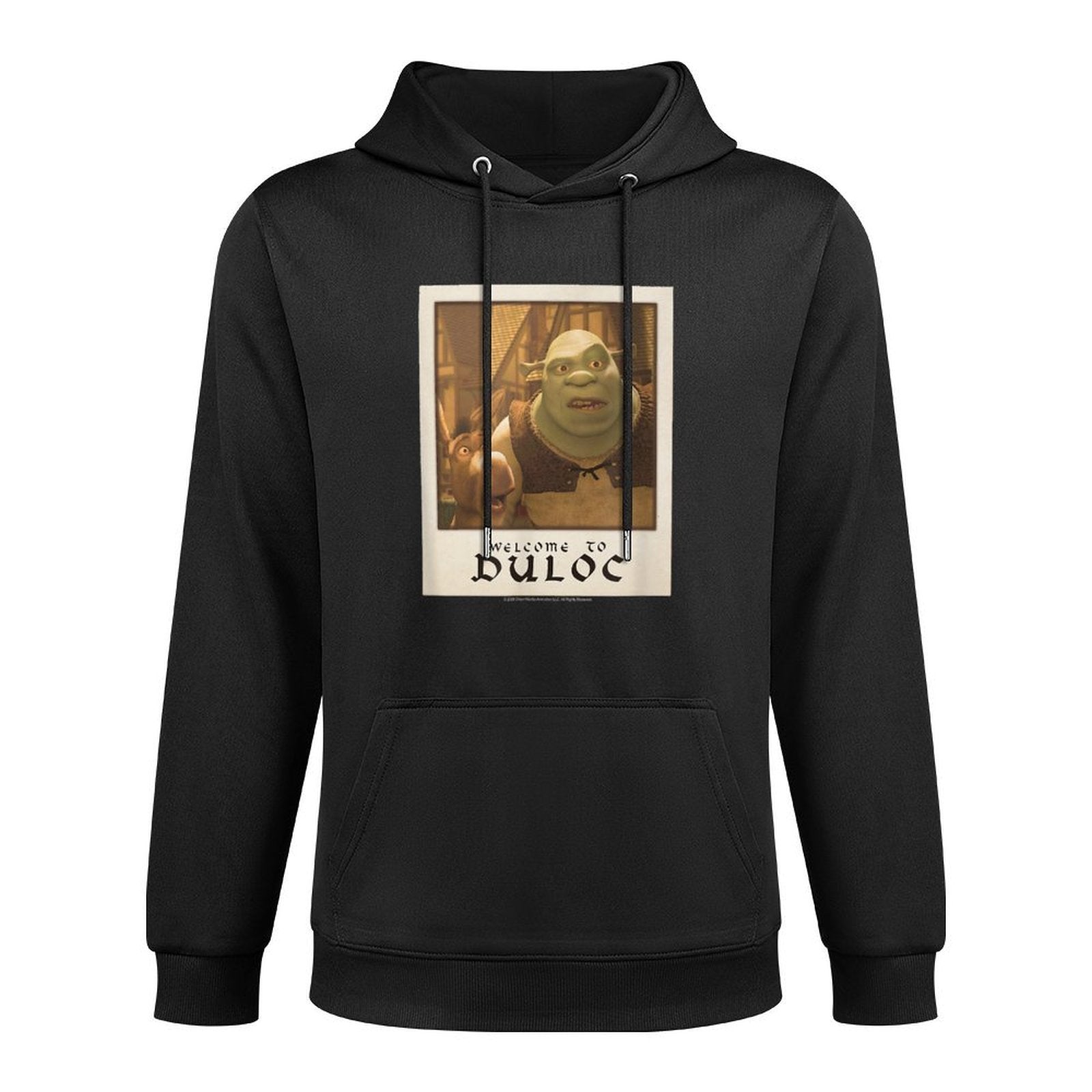 Shrek Welcome To Duloc Shrek And Donkey Polaroid Medium-Weight Fabric Hoodie