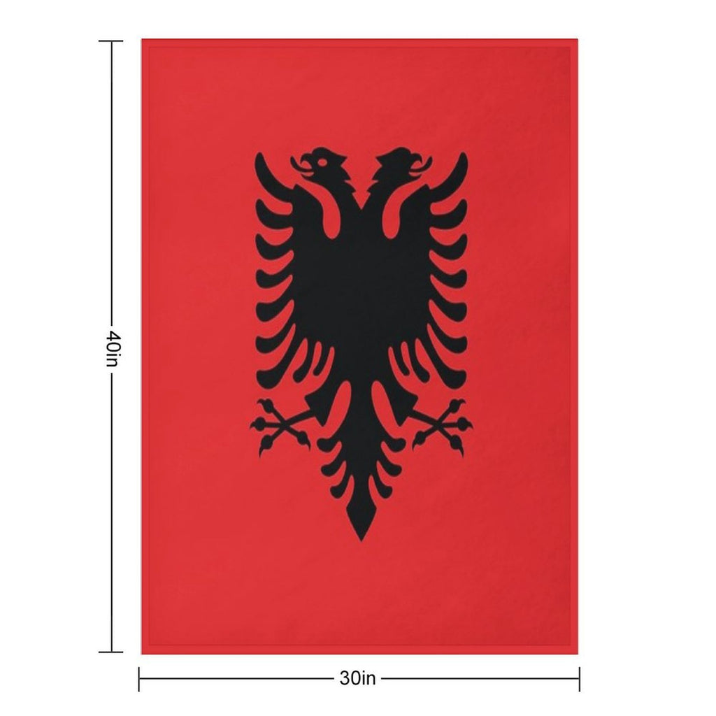 Albanian Flag Eco-conscious Throw Blanket