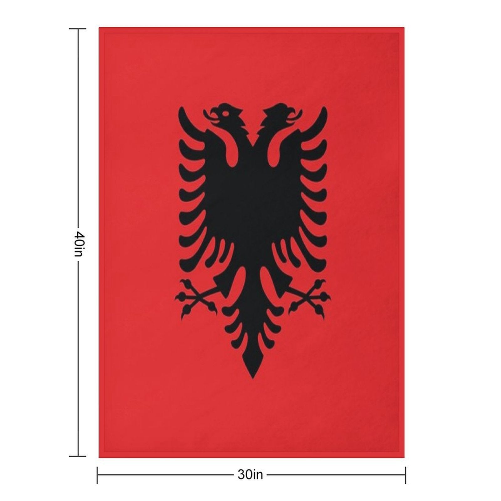 Albanian Flag Eco-conscious Throw Blanket