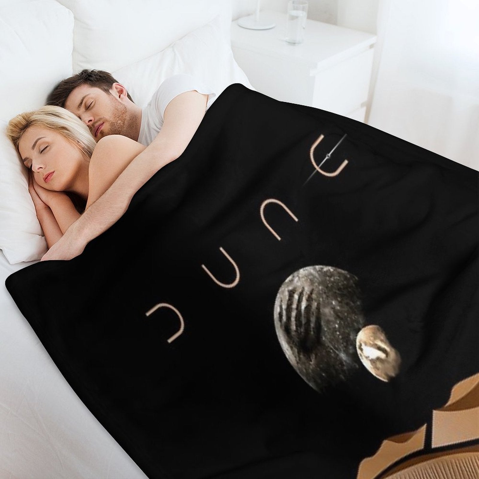 Dune Landscape with Moons of Arrakis Versatility Throw Blanket
