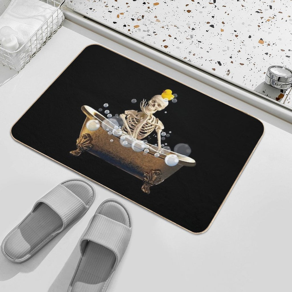 Skeleton Relaxing in The Bath  Pet-Safe Bath Mat