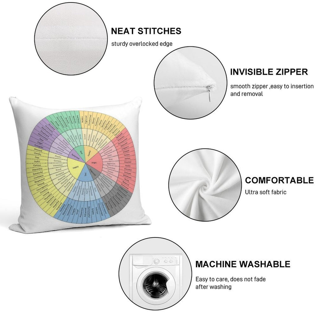 Feelings Wheel Soft Luxury Feel Throw Pillow
