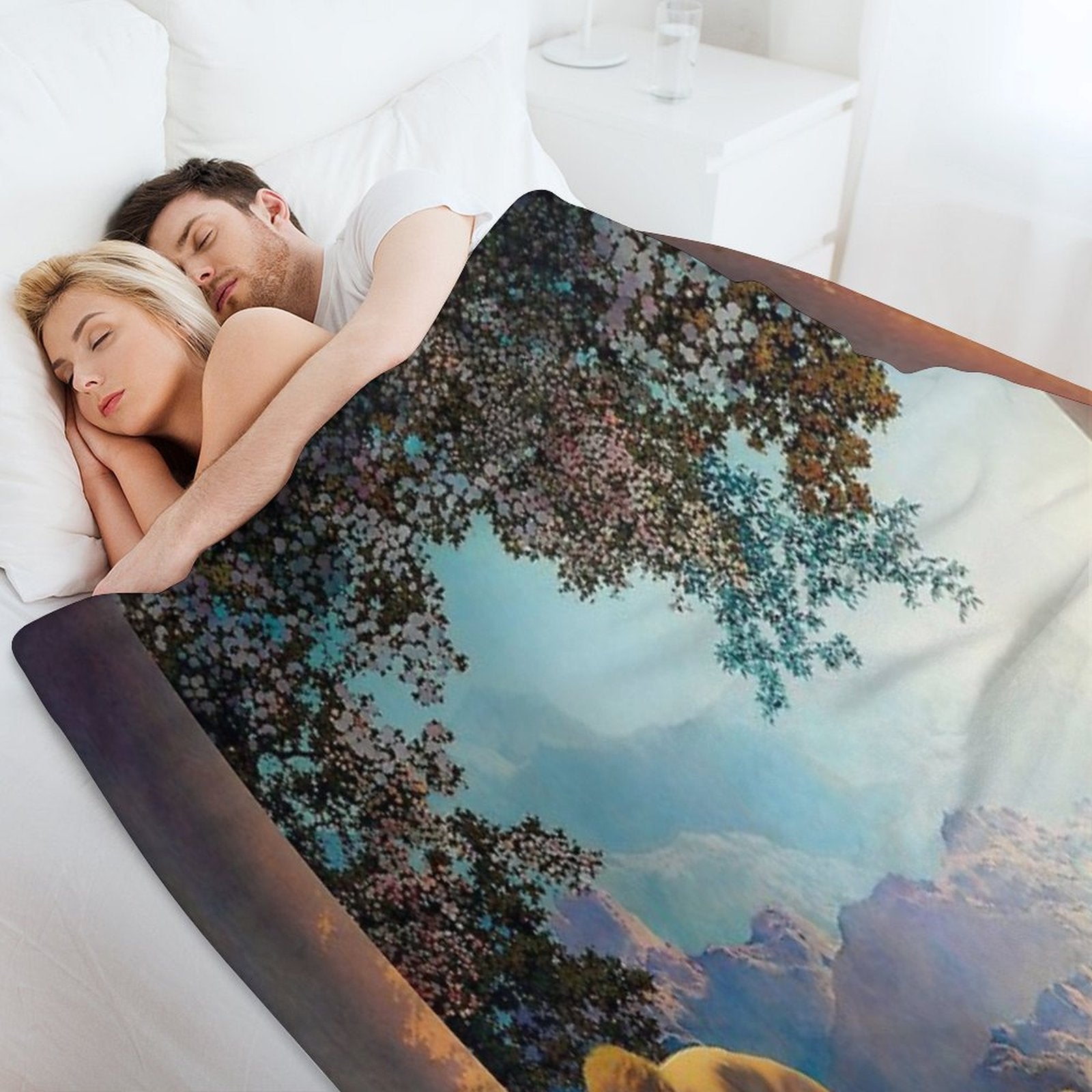 Maxfield Parrish. Daybreak. 1923 Travel-friendly Throw Blanket