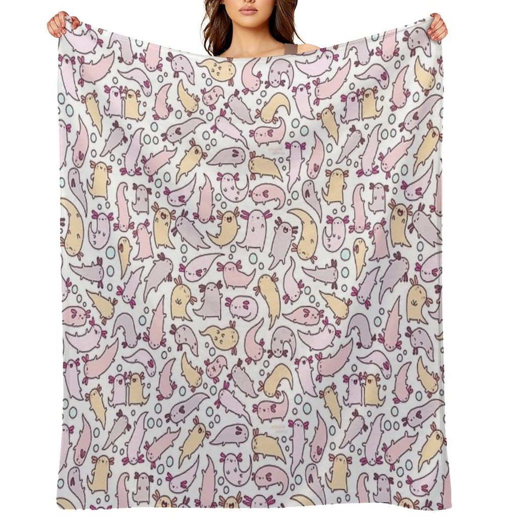 Adorable Axolotls Durable Throw Blanket