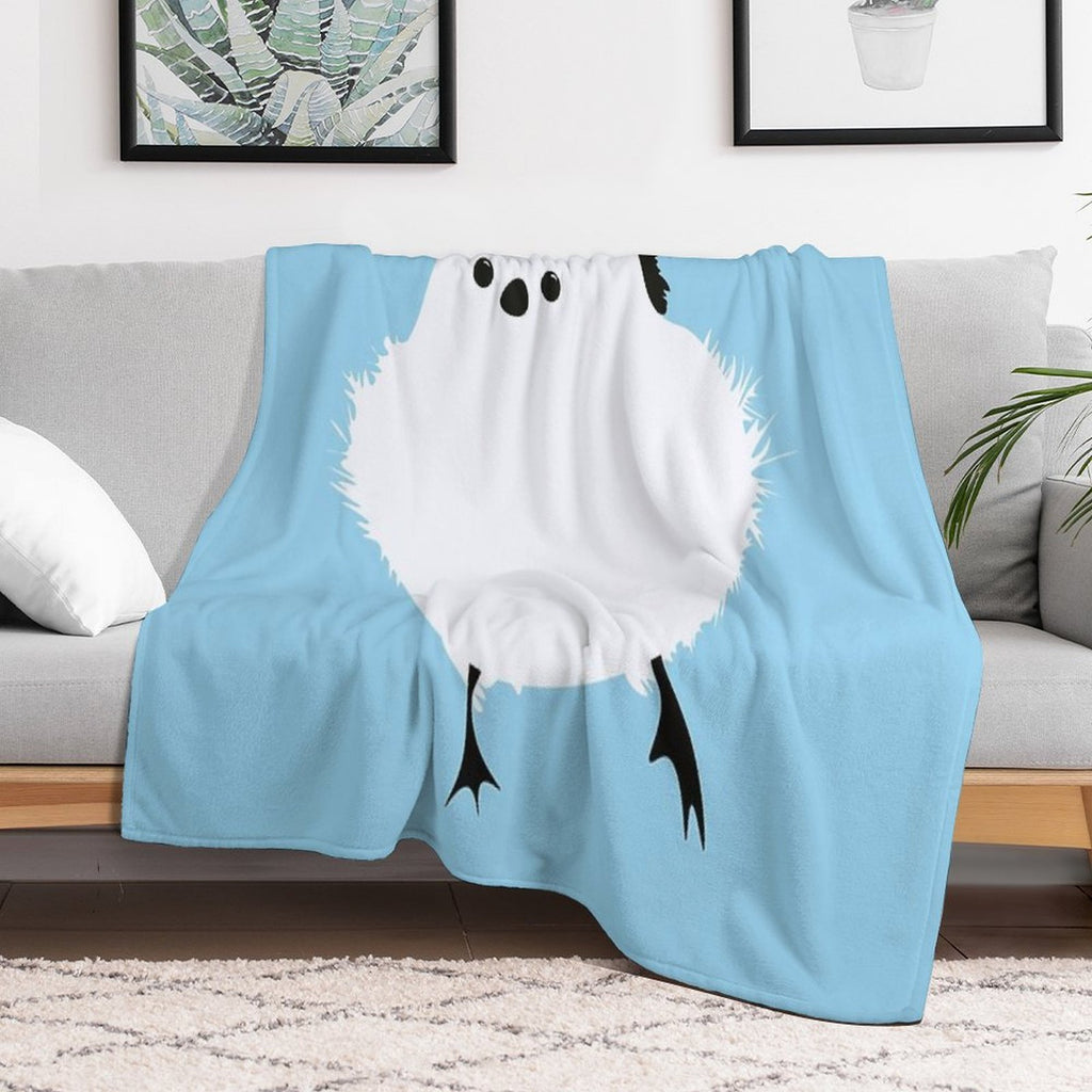 Chubby Round Bird - Shima Enaga Travel-friendly Throw Blanket