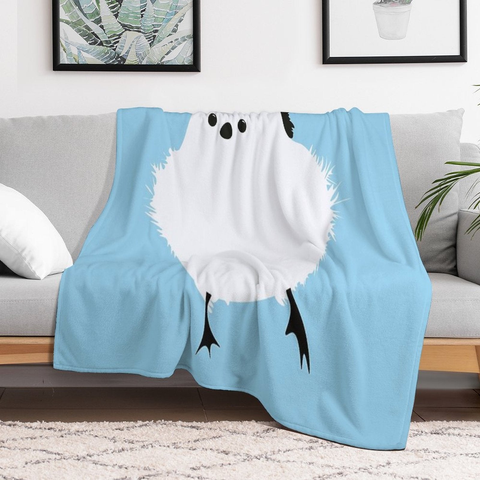Chubby Round Bird - Shima Enaga Travel-friendly Throw Blanket