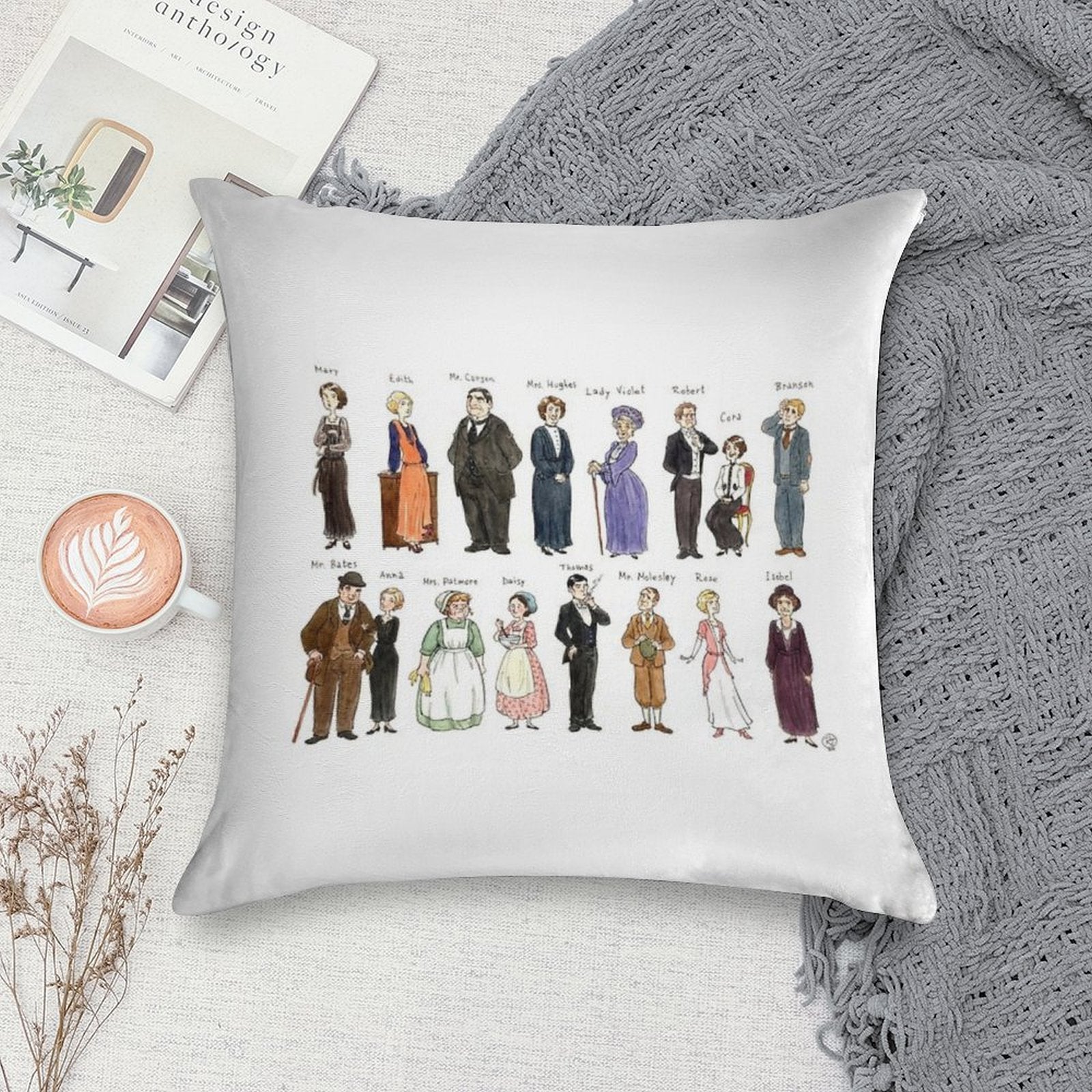 Downton A. Portraits Soft Home Decor Throw Pillow