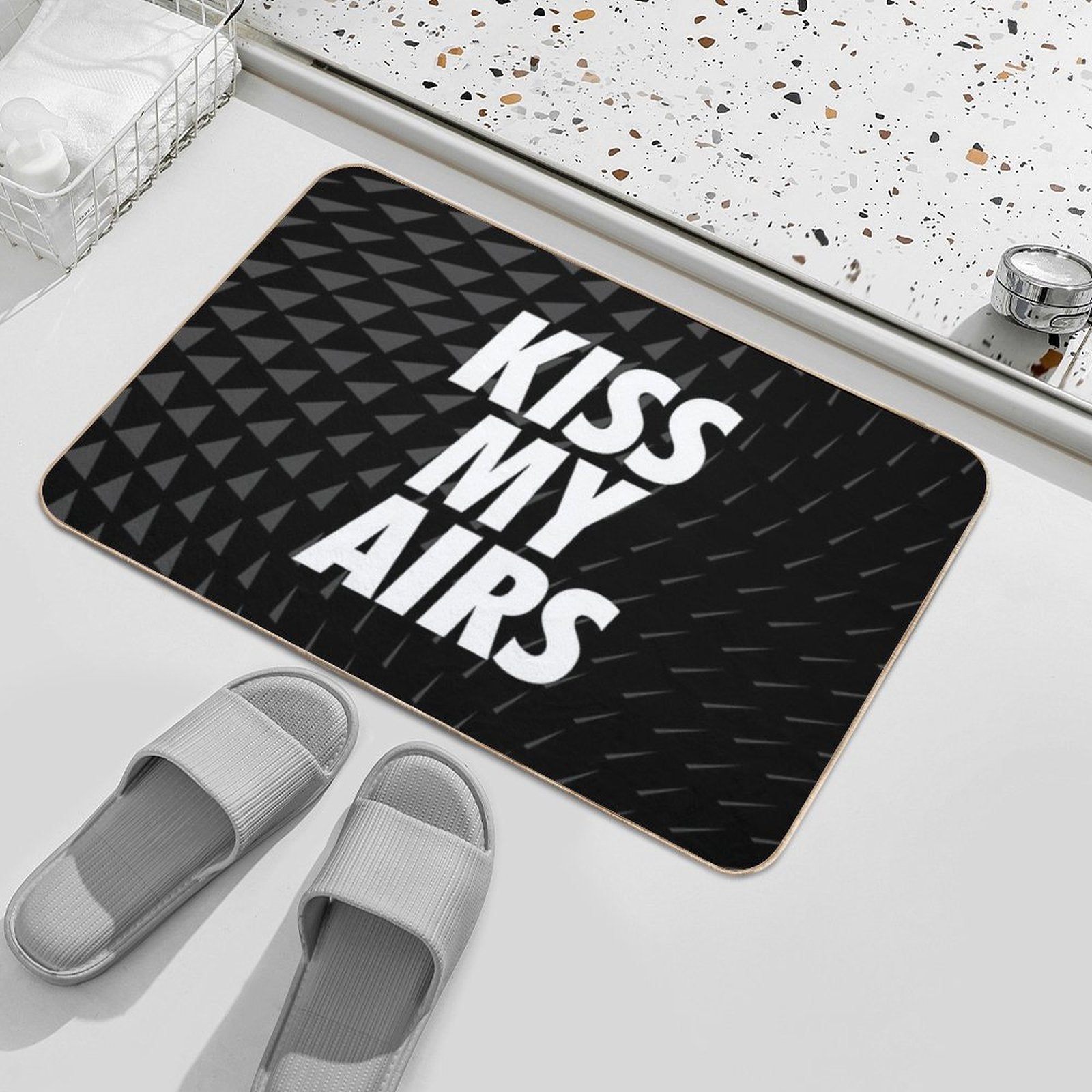 Kiss My Airs Sneaker Head Hype Black & White  Rapid-Drying Bath Mat