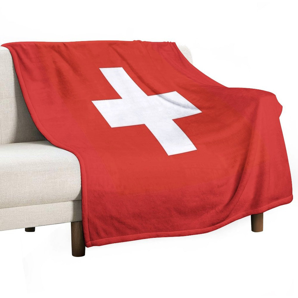 Switzerland National Flag T-Shirt - Swiss Sticker Bedspread Duvet Durable Throw Blanket