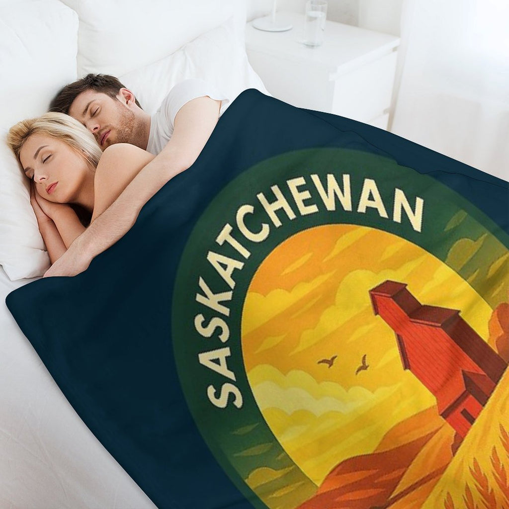 Saskatchewan Canada Vintage Travel Multi-functional Throw Blanket
