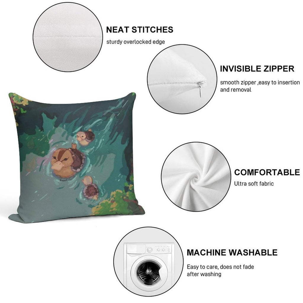 Turtle Duck Pond Avatar The Last Airbender Soft Warmth Comfort Throw Pillow