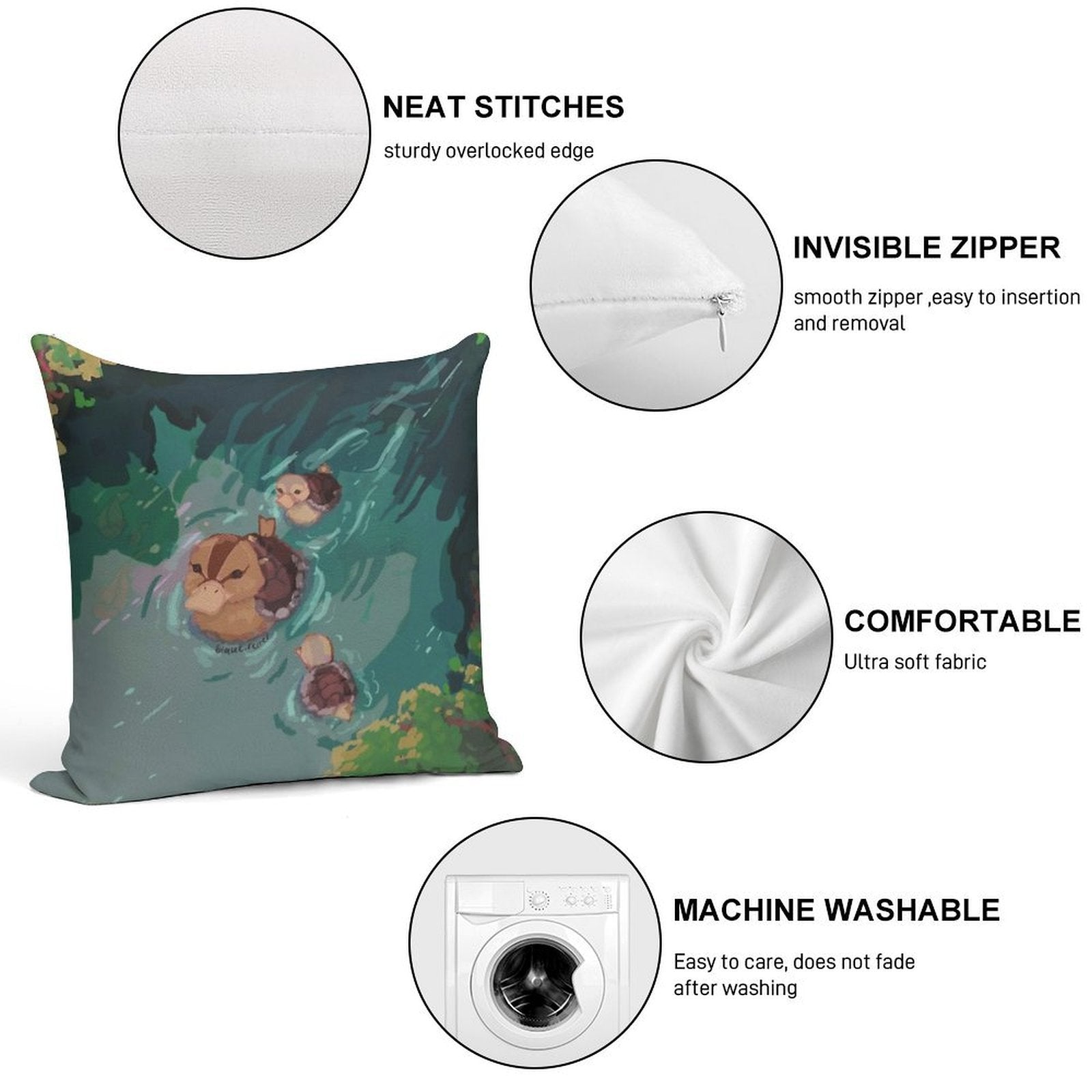 Turtle Duck Pond Avatar The Last Airbender Soft Warmth Comfort Throw Pillow