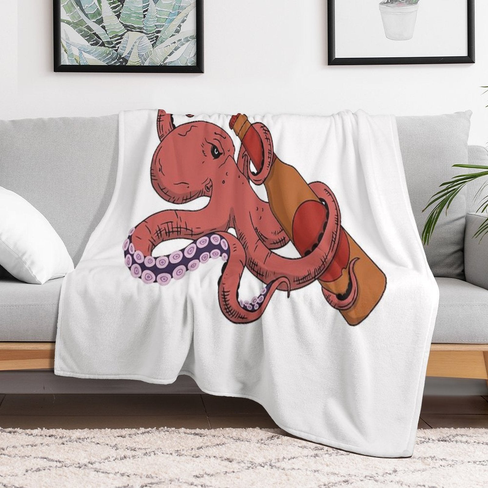 Beer Octopus Comfort Throw Blanket