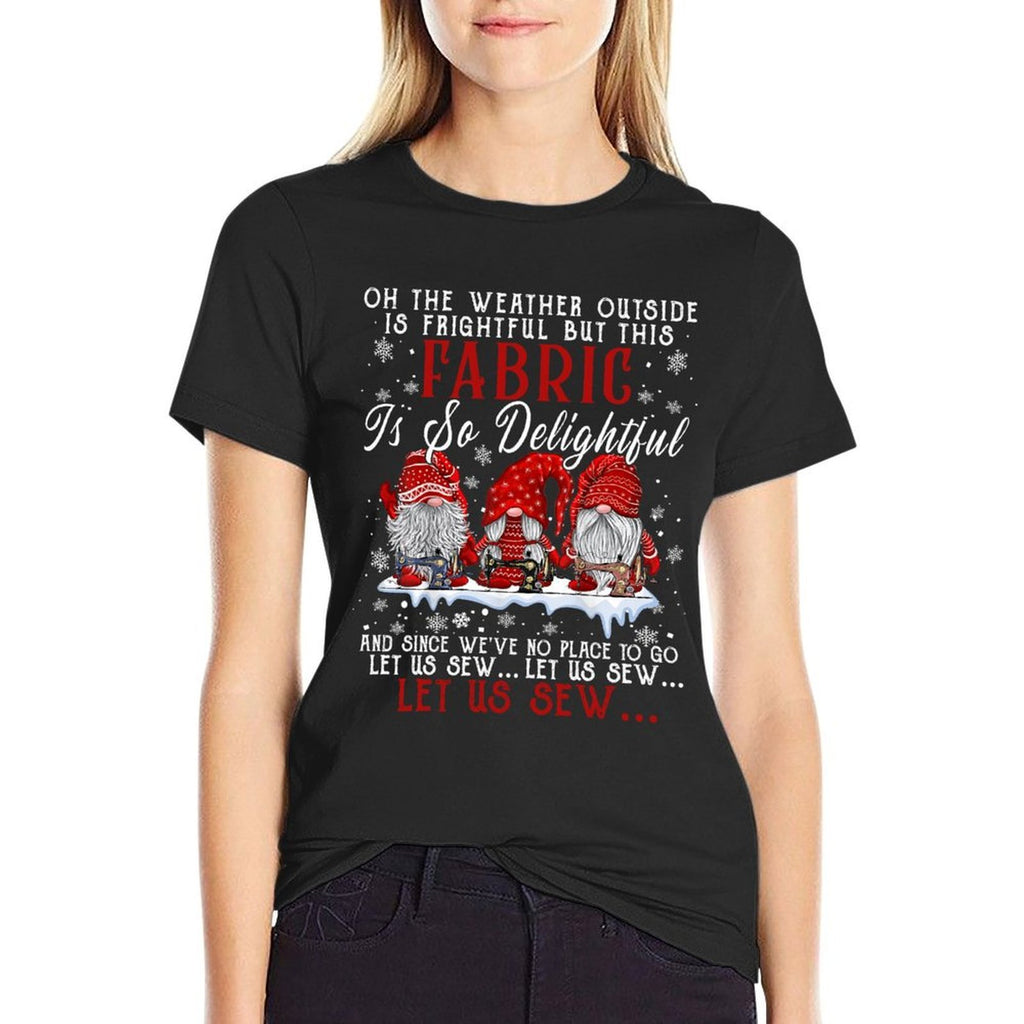 Let Us Sew Three Gnomes Sewing Quilting Christmas  Quick-drying T-Shirt