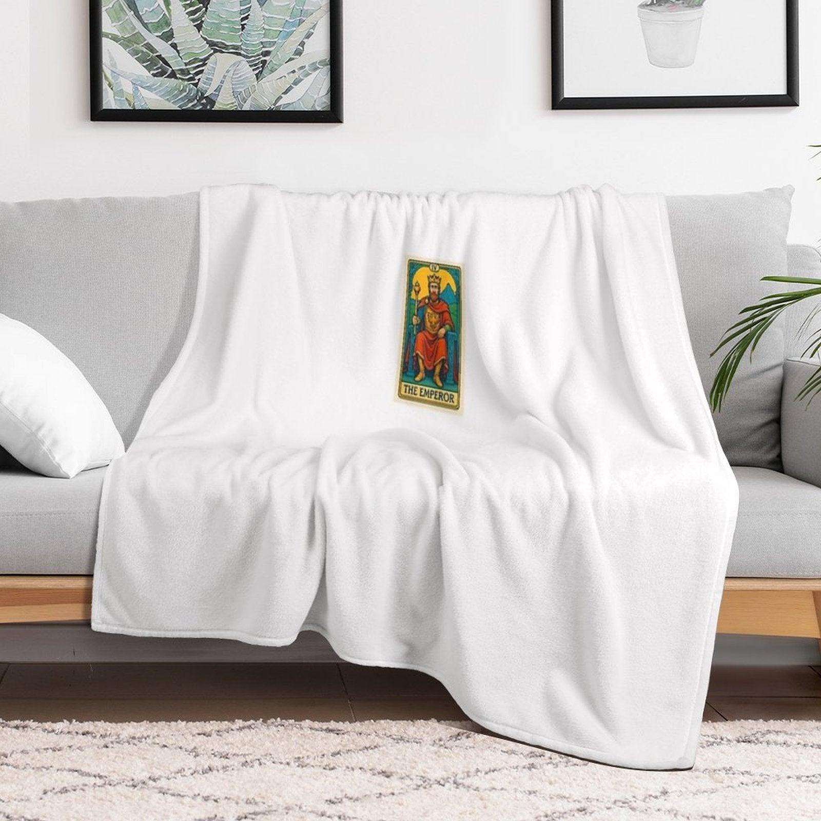 The Emperor – Colorful Tarot Illustration Anti-pilling Throw Blanket