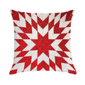Red And White Lone Star Quilt Soft Gift Ready Throw Pillow