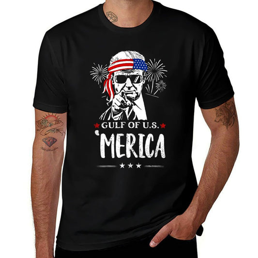 Funny Gulf Of USA America 2025 Happy 4th Of July  Cotton T-Shirt