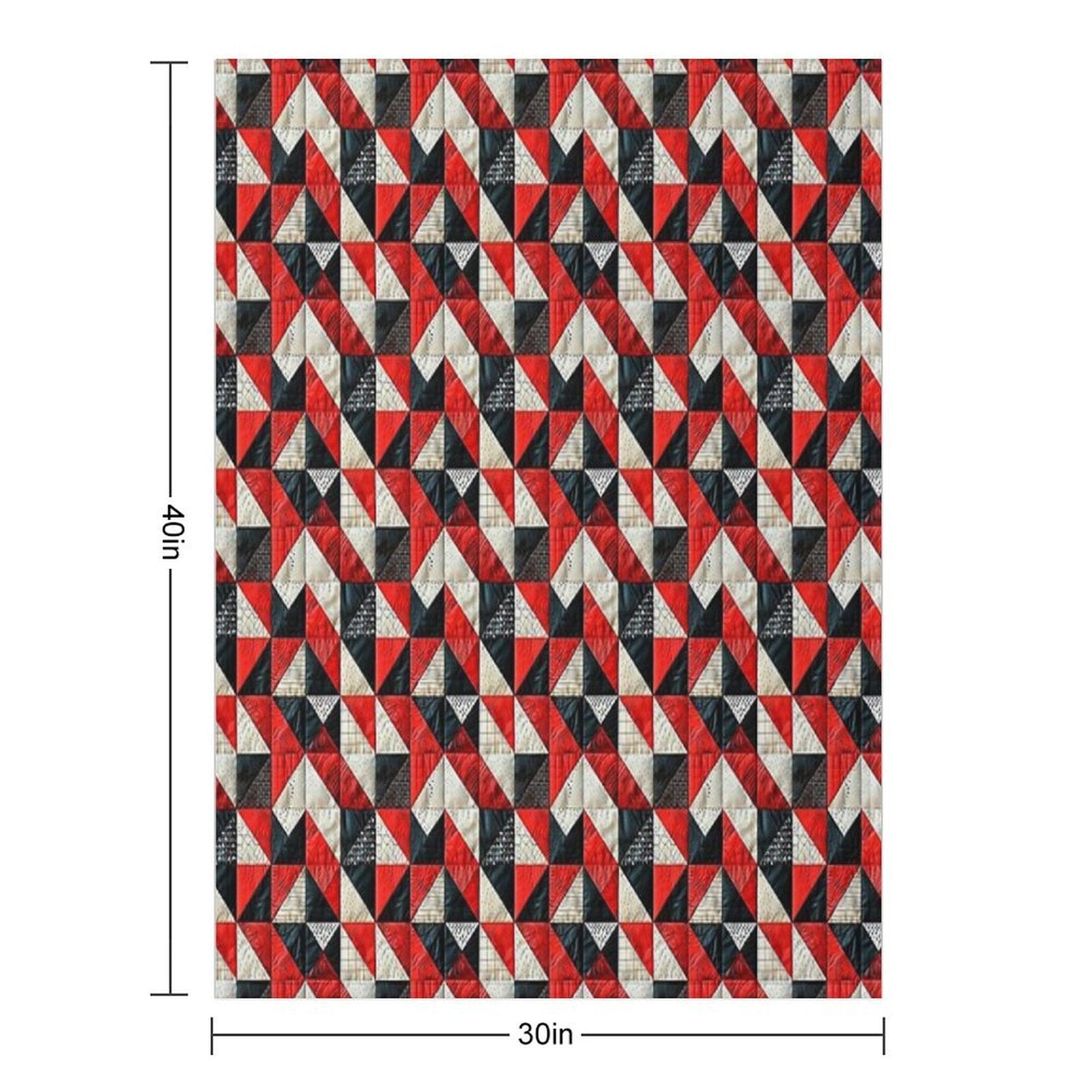Lazy Patchwork in Red And Black Tones Travel-friendly Throw Blanket