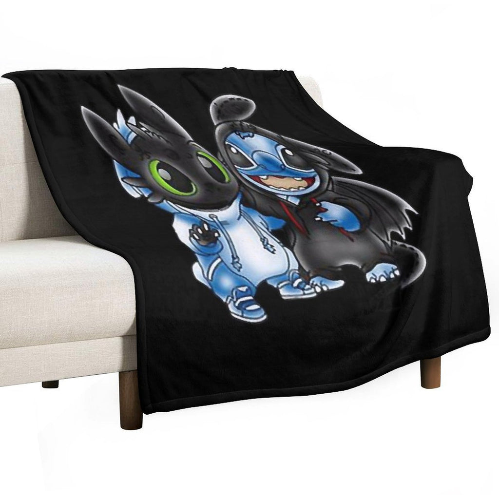 Stitch And Toothless Change Uniform Costume Uniform Quick-dry Throw Blanket