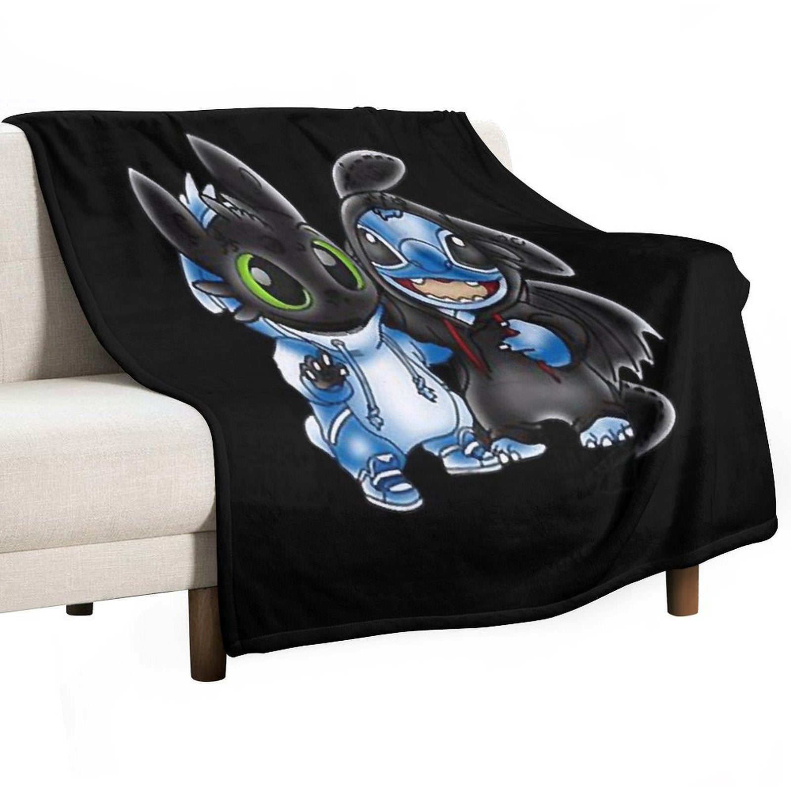 Stitch And Toothless Change Uniform Costume Uniform Quick-dry Throw Blanket