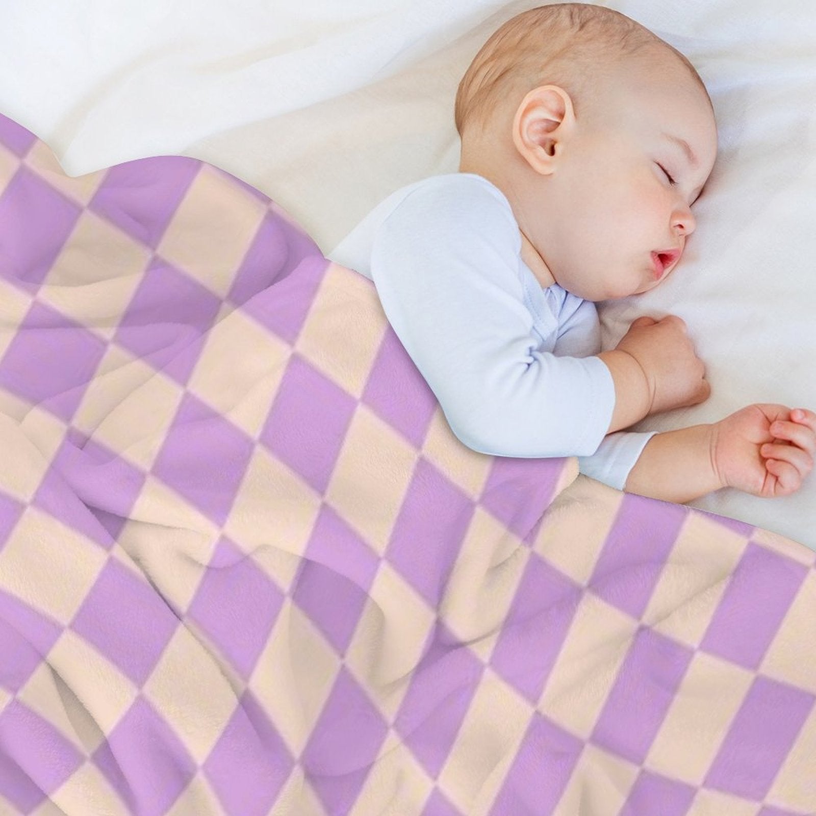 Check V - Lilac Twist Wrinkle-free Throw Blanket