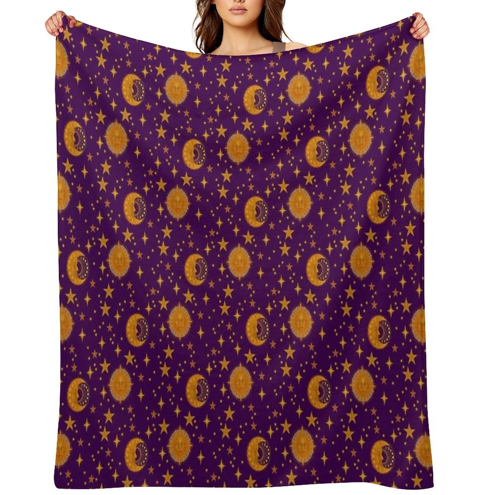 Bohemian 90's Sun And Moon Celestial Pattern All-season Throw Blanket