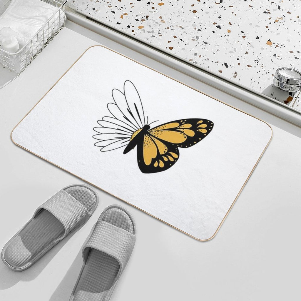 Daisy Butterfly  Slip-Resistant Bath Mat