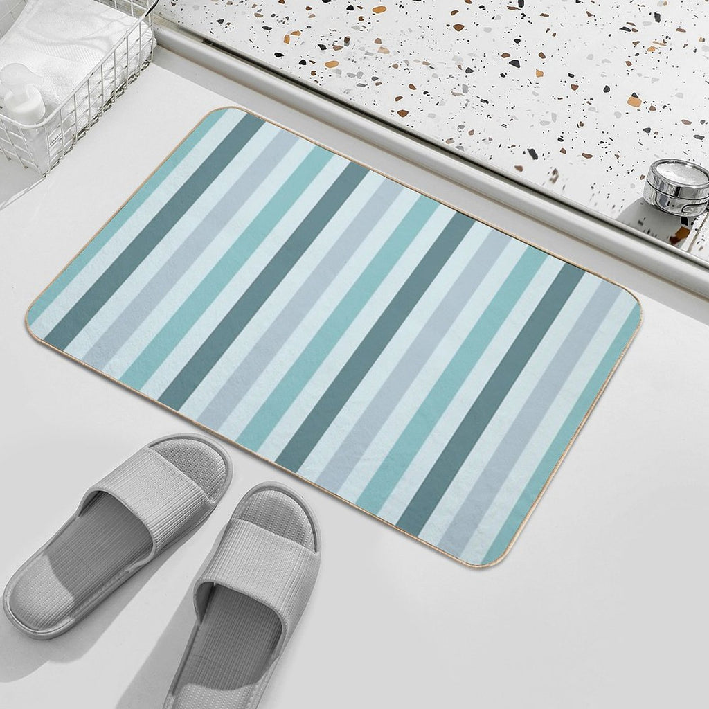 Color Block Lines V  Easy Maintenance Bath Mat