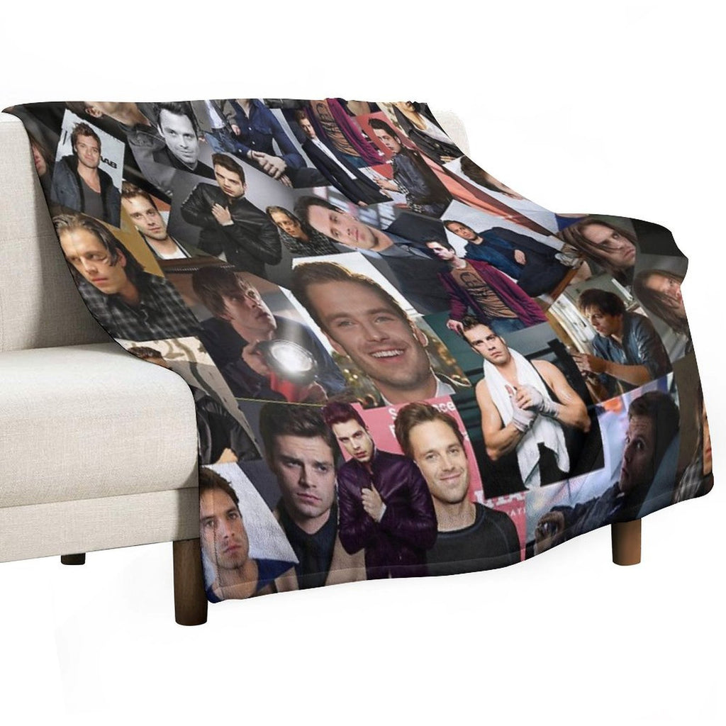 Sebastian Stan Assorted Collage Durable Throw Blanket