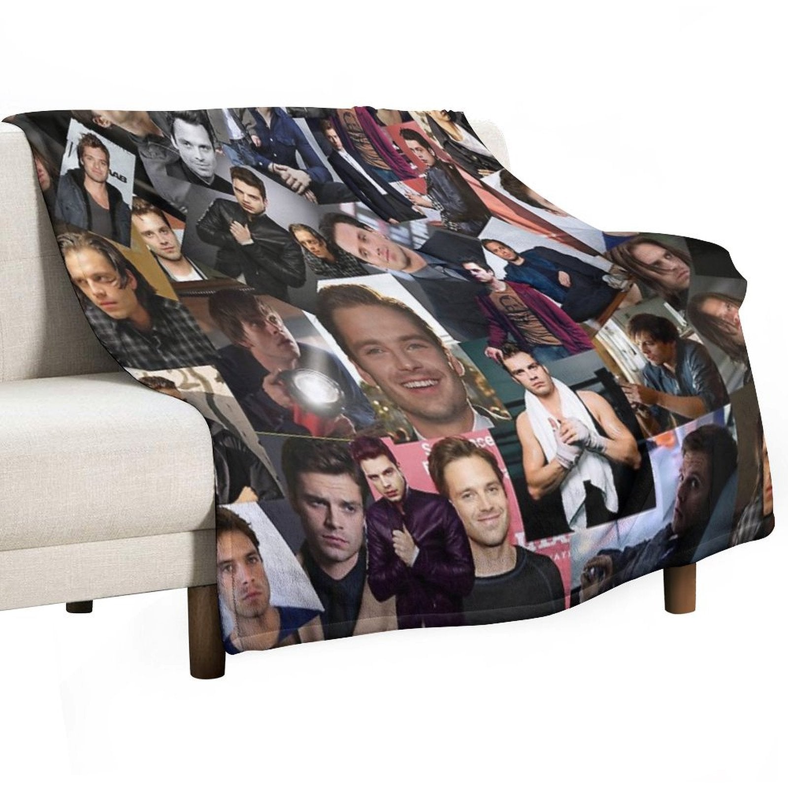 Sebastian Stan Assorted Collage Durable Throw Blanket