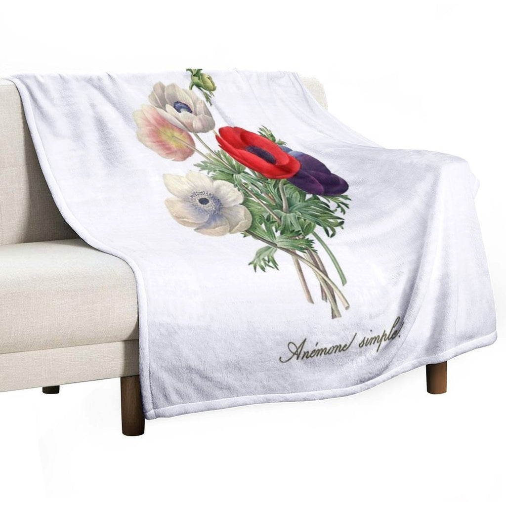 Anemone Illustration Sustainable Throw Blanket