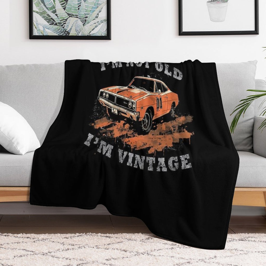 I'm Not Old I'm Classic Funny Car Graphic 1969 Dodge Charger Travel-friendly Throw Blanket