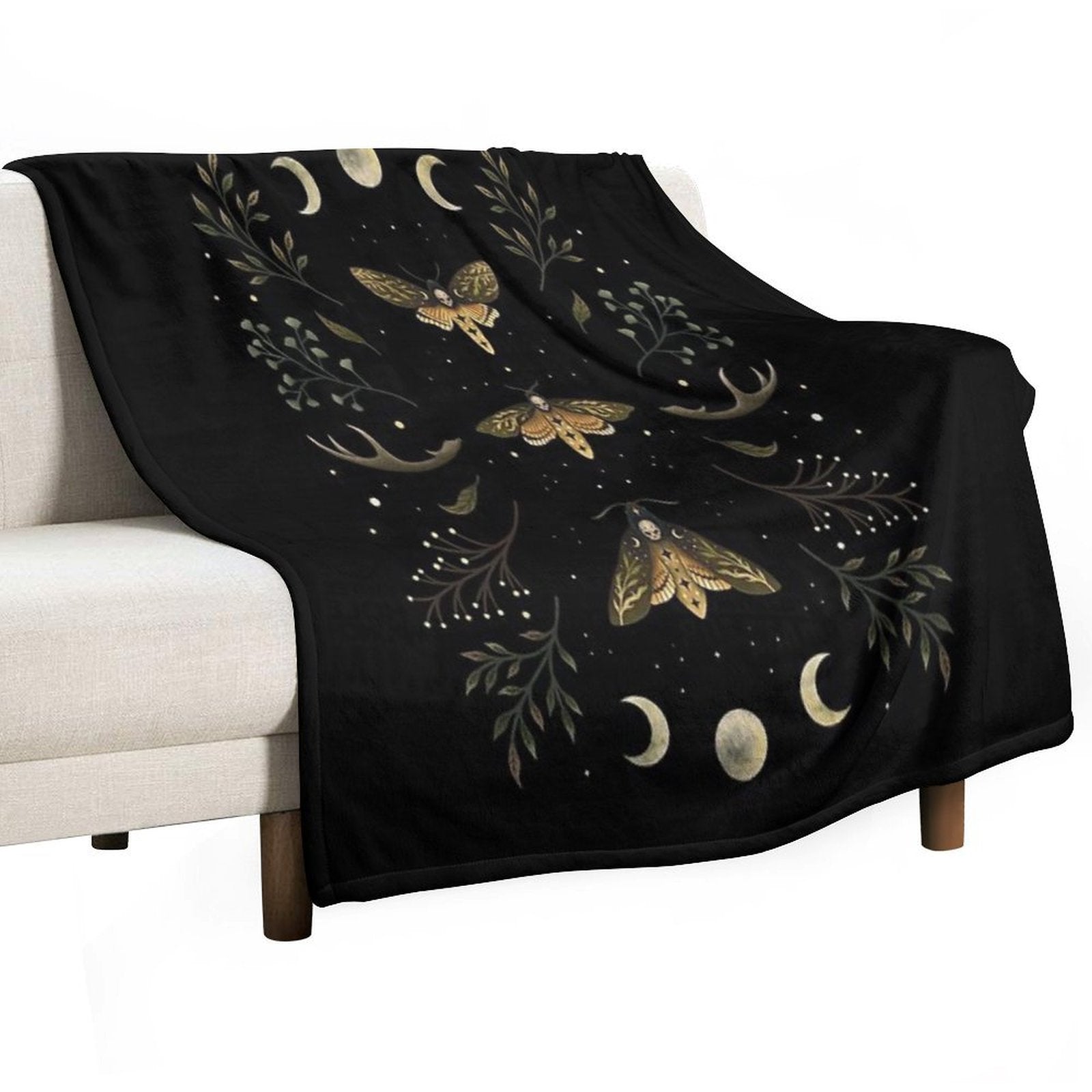 Death Head Moths Night Quick-dry Throw Blanket
