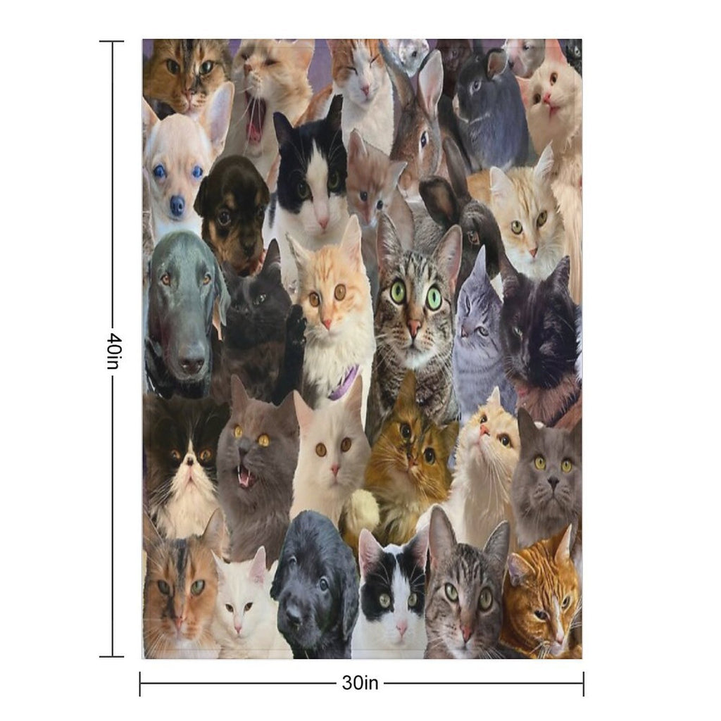 Maximalism Animal Puzzle Pattern Comfort Throw Blanket