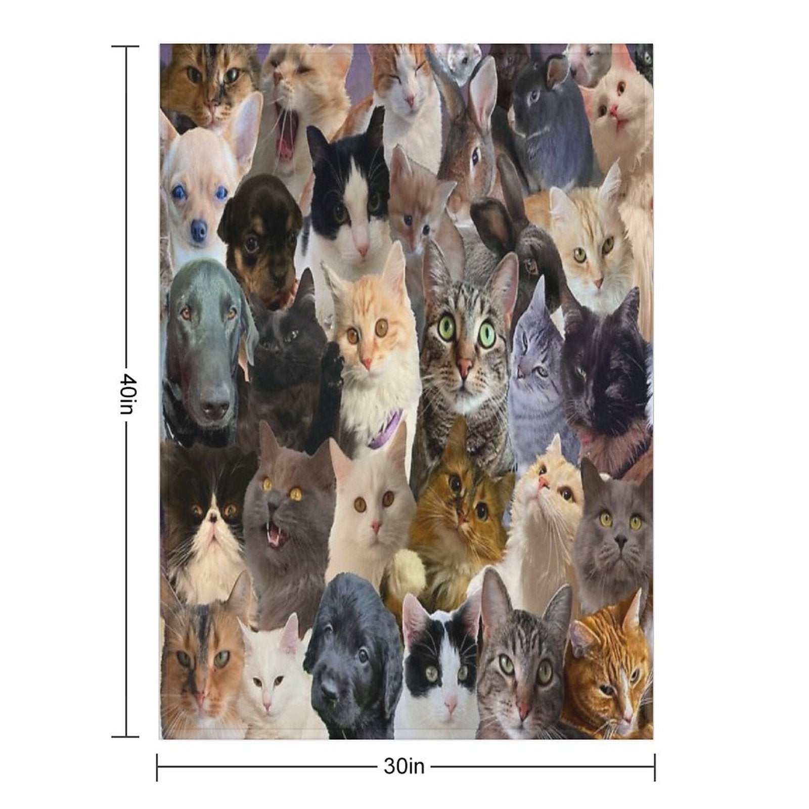 Maximalism Animal Puzzle Pattern Comfort Throw Blanket