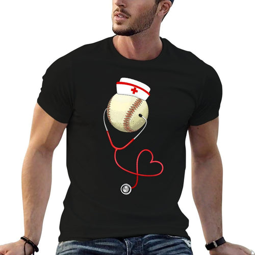 Baseball Nursing Funny For Nurses Day Sports Medical Lover  Durable T-Shirt