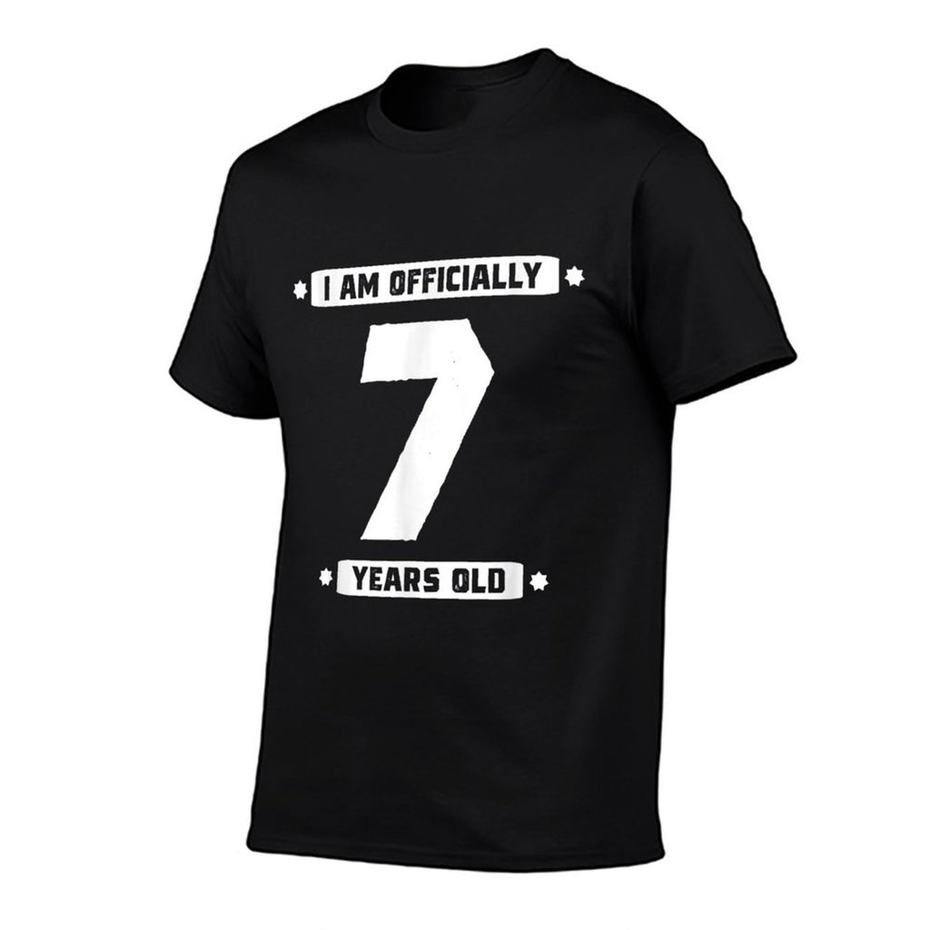 7th Birthday Boys Gift Tshirt Son Age 7 Seven Years  Ribbed Collar T-Shirt