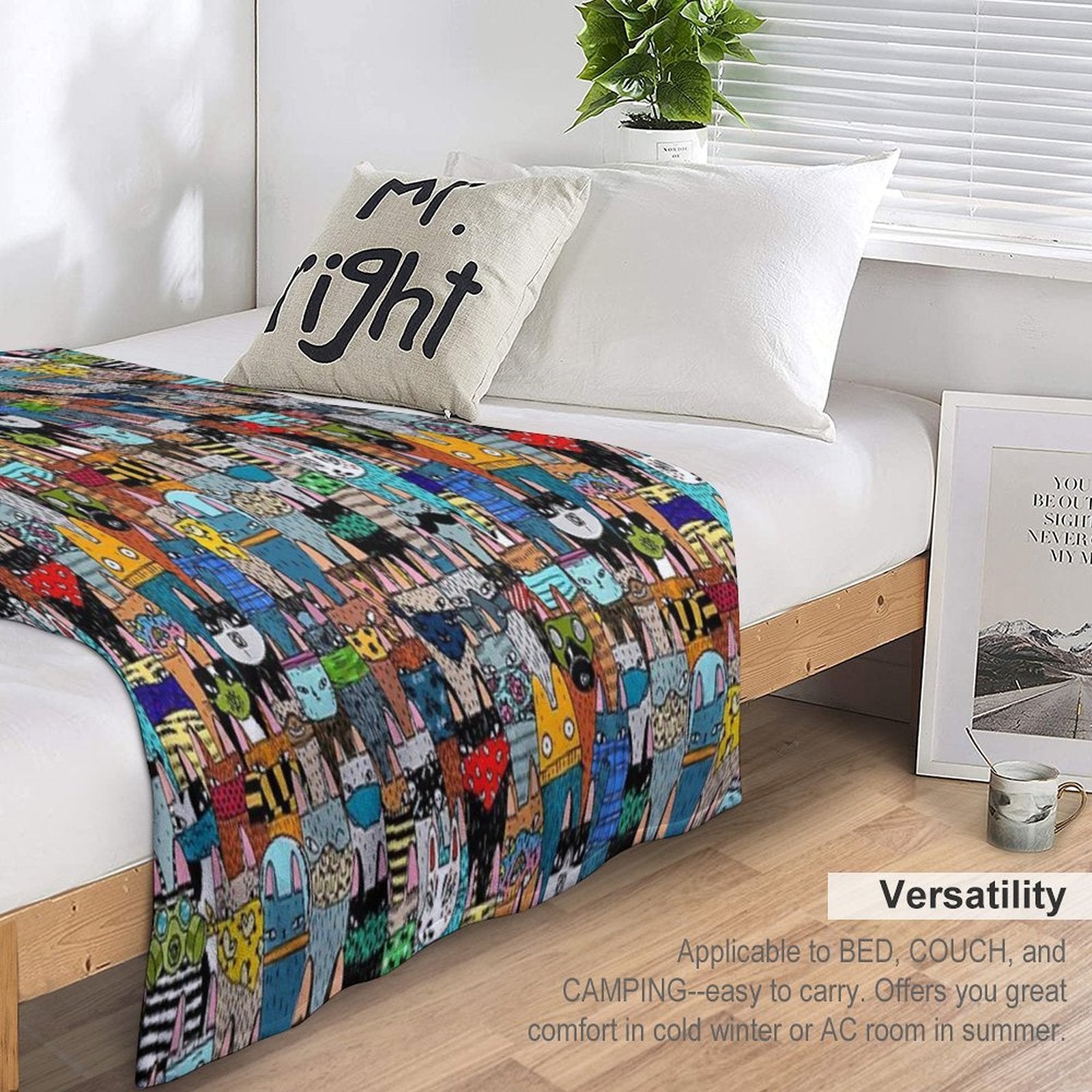 Cats in The Disguise Travel-friendly Throw Blanket