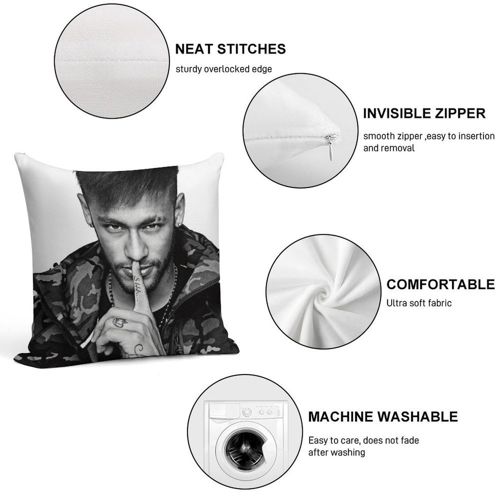 Neymar Art Soft Fade-Resistant Throw Pillow