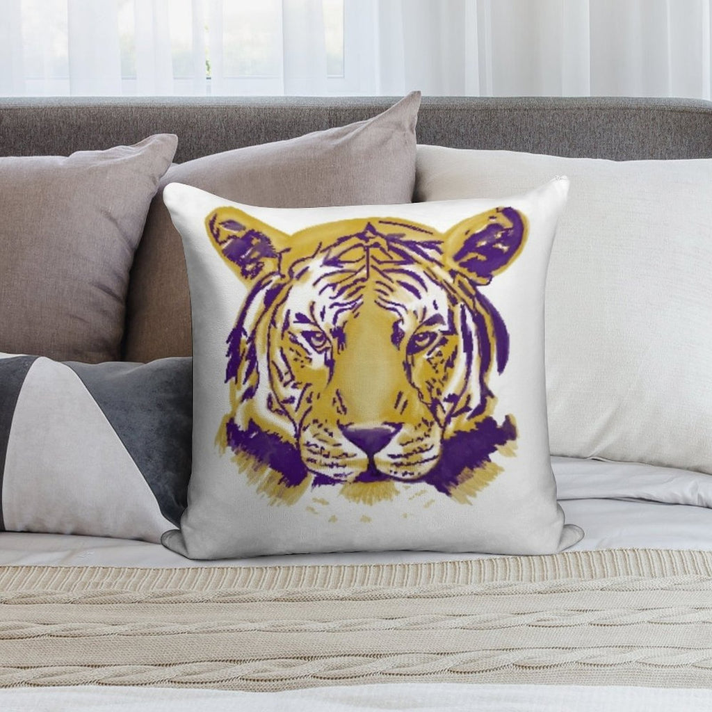 Tiger Full Face Soft Durable Construction Throw Pillow