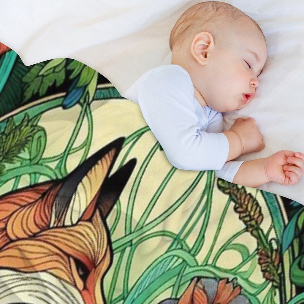 Art Nouveau Fox Compact Throw Blanket