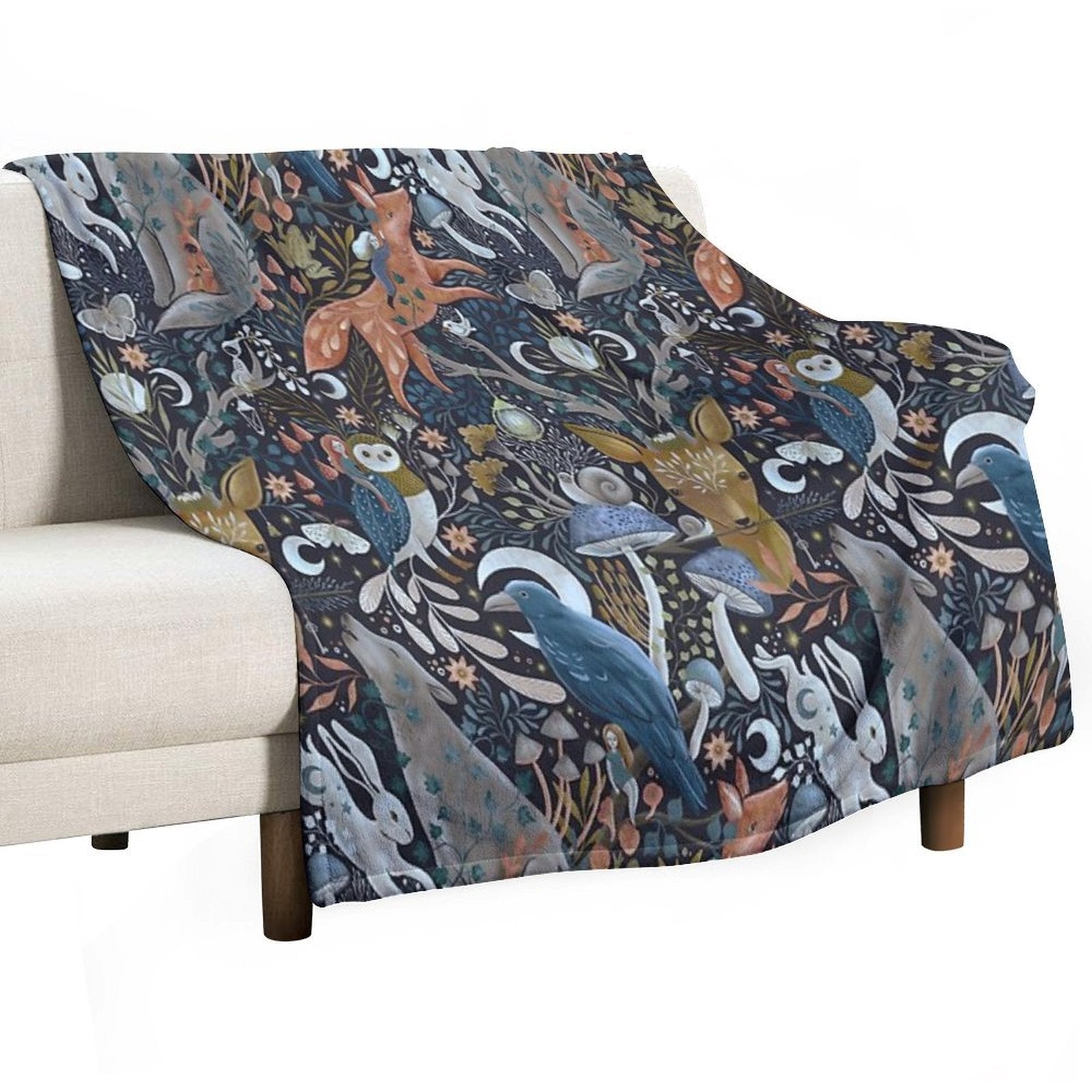 Whimsical Gothic Pattern Comfort Throw Blanket