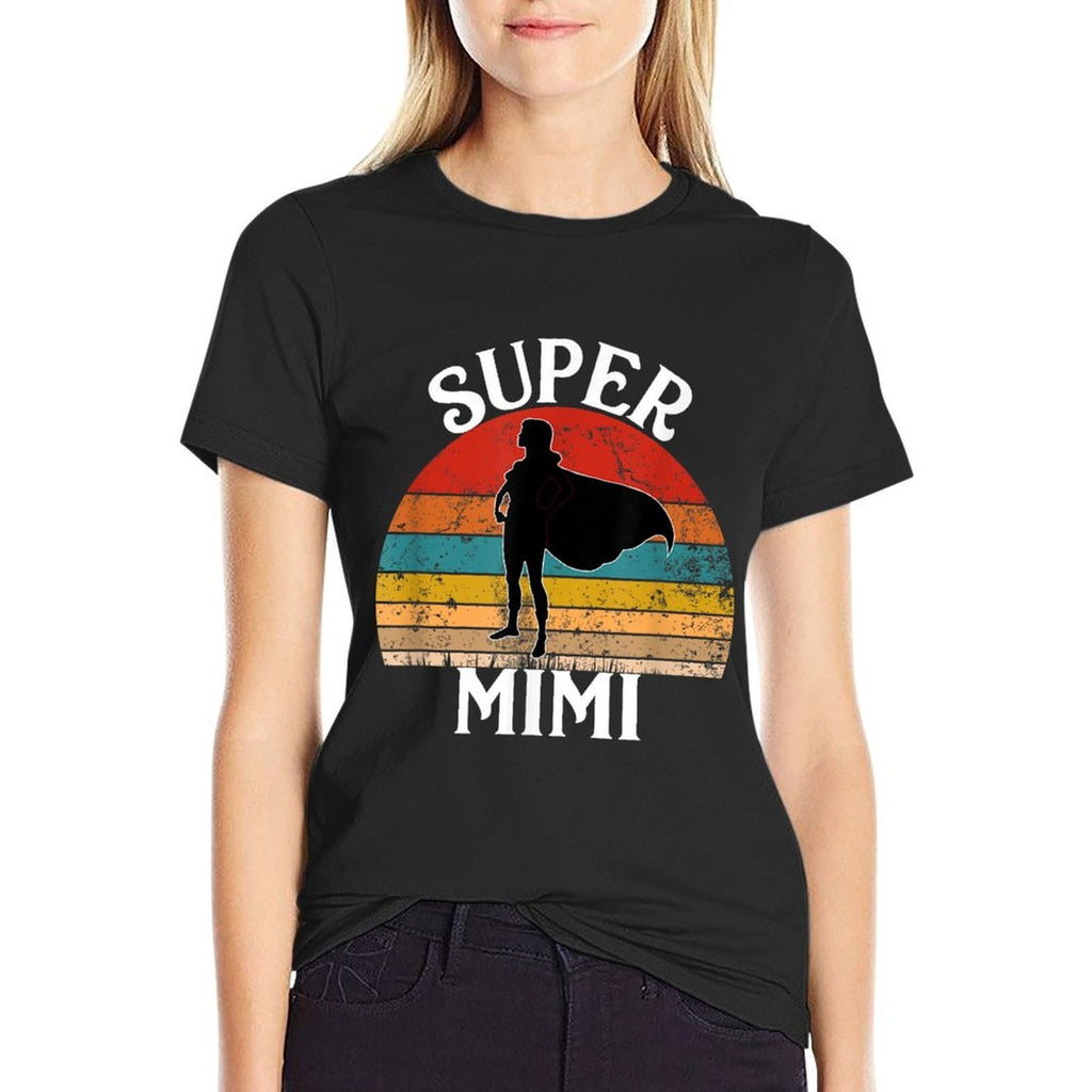 Super Mimi Grandma Funny Vintage Woman Hero  Breathable T-Shirt