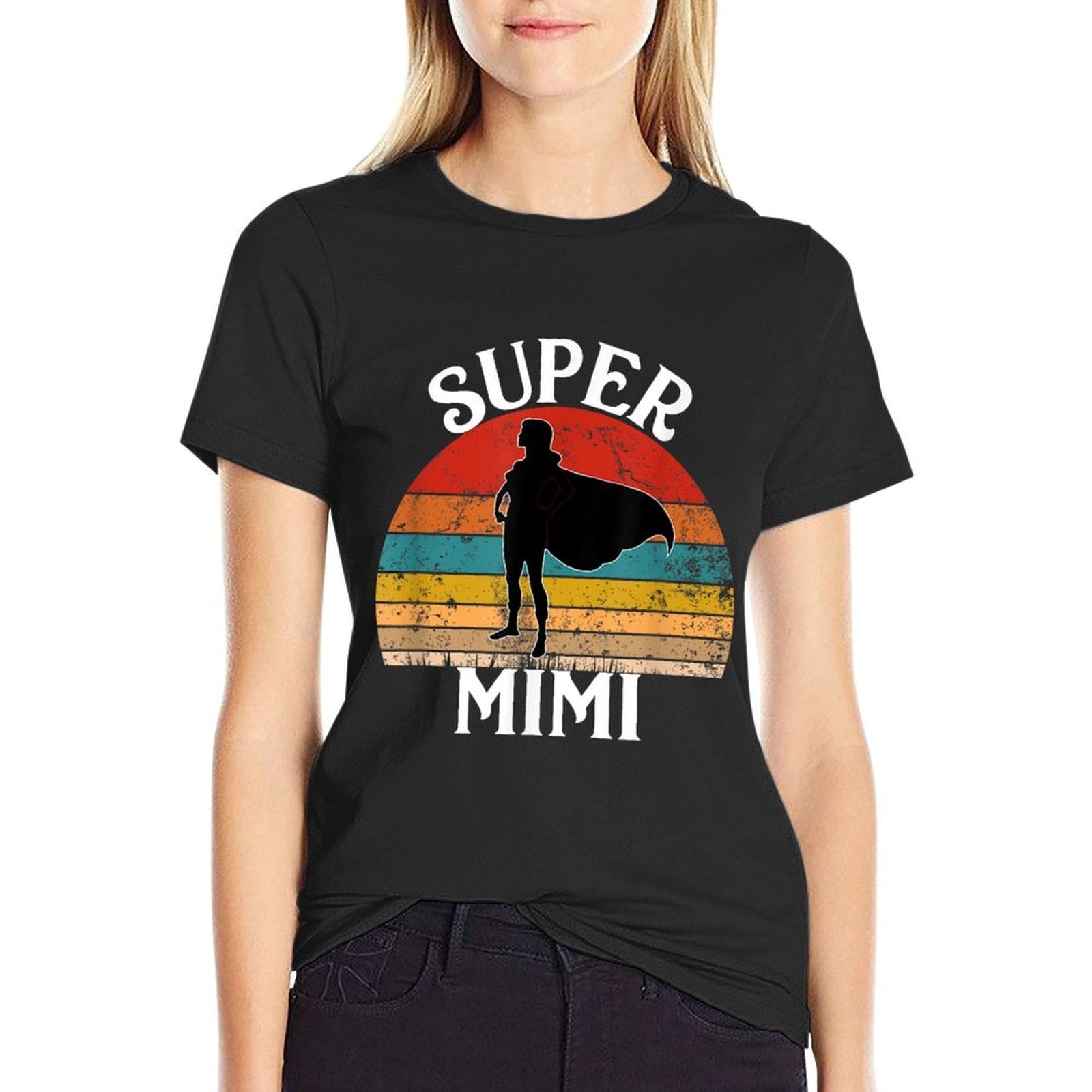 Super Mimi Grandma Funny Vintage Woman Hero  Breathable T-Shirt