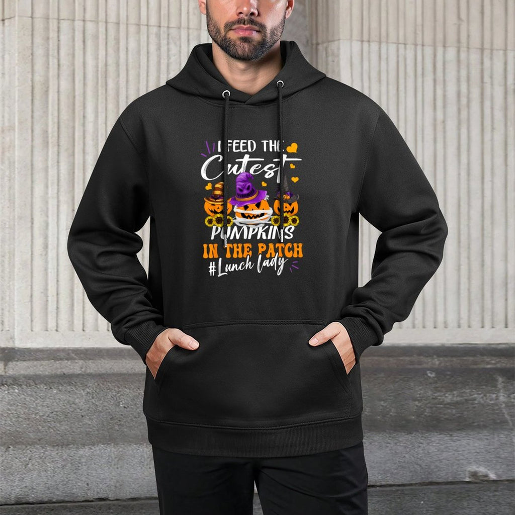 I Feed Cutest Pumpkins In The Patch Lunch Lady Halloween Colorfast Hoodie