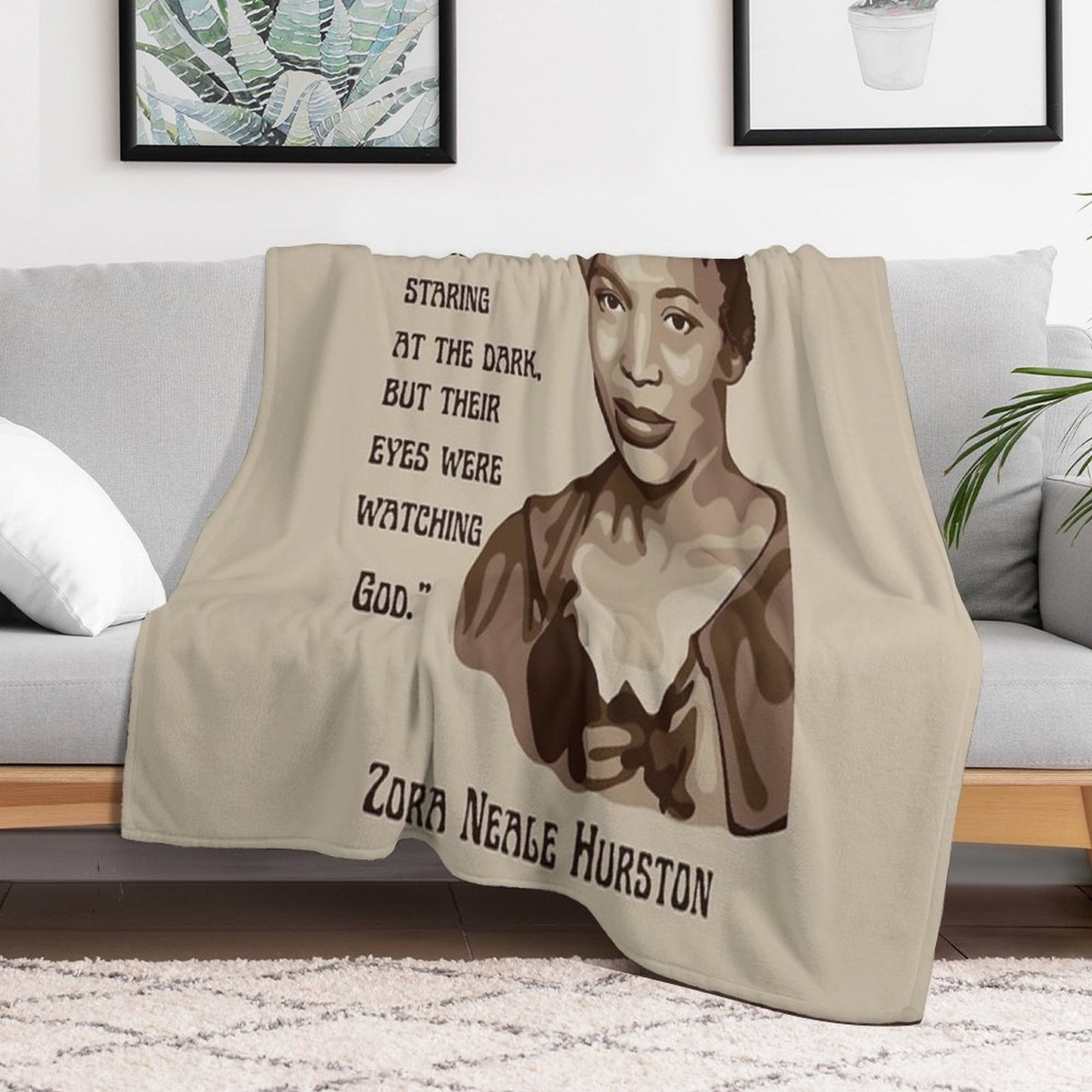 Zora Neale Hurston Portrait And Quote Plush Throw Blanket